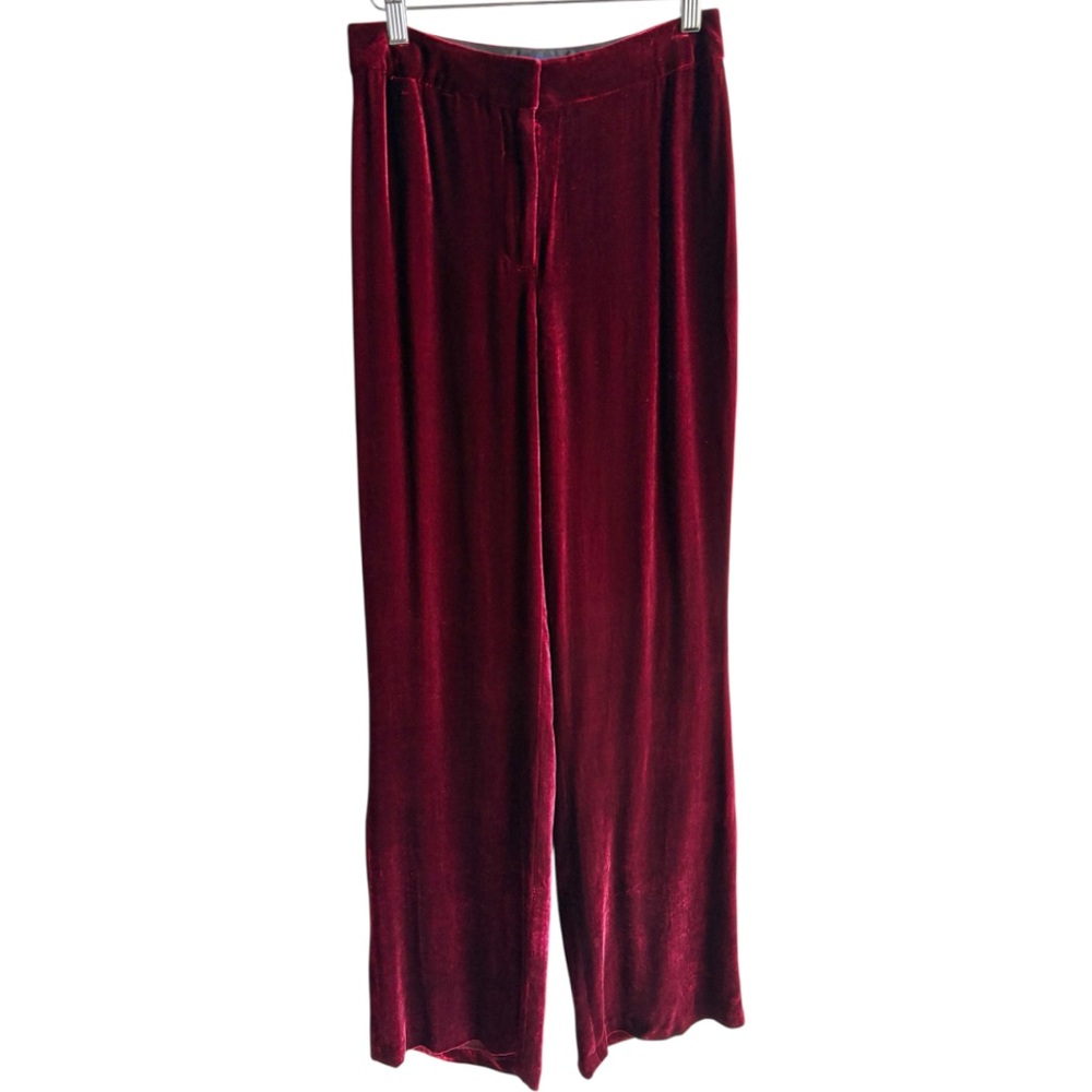 Tommy Hilfiger Bootcut Velvet Pants Size 4 Red Ruby Flowy Rock Punk Y2K NWT